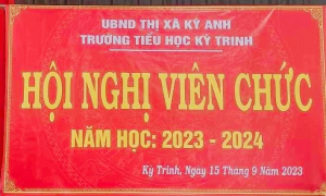 TRƯỜNG TIỂU HỌC KỲ TRINH TỔ CHỨC THÀNH CÔNG HỘI NGHỊ  VIÊN CHỨC, NGƯỜI LAO ĐỘNG VÀ TRIỂN KHAI NHIỆM VỤ NĂM HỌC 2023 - 2024.